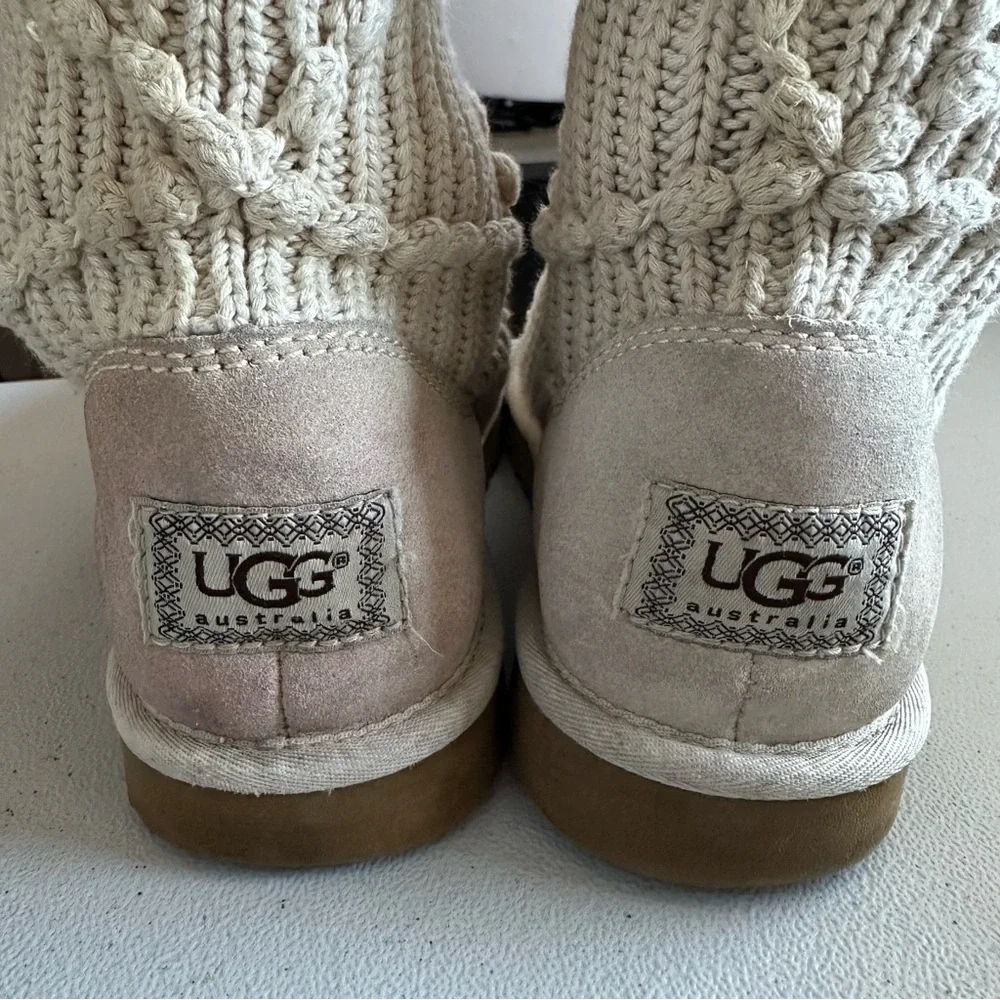 UGG Australia 'Classic Argyle' sweater knit boot in a neutral color